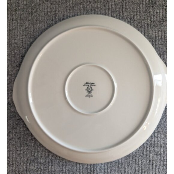 Noritake "Rothschild" Ivory China, Handled Cake Plate/Platter, Platinum Trim EUC - Picture 3 of 4